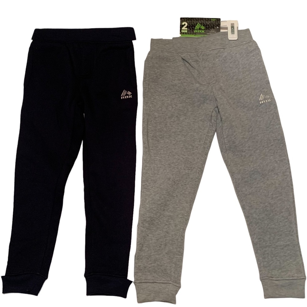 RBX Boys' 2-Pack Joggers Pockets Medium 5/6 Gray Dark Blue New With Tags
